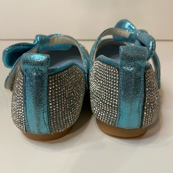 Silver and Blue Rhinestone Princess Flats - Picture 4 of 8